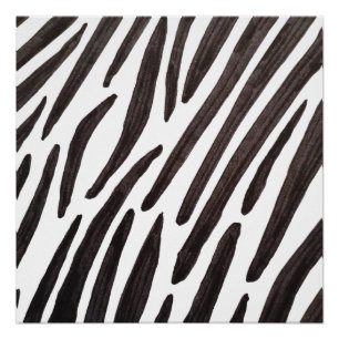 Schwarz-weiße Zebrastreifen Poster