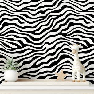 Schwarz-weiße Zebrastreifen Tapete