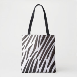 Schwarz-weiße Zebrastreifen Tasche