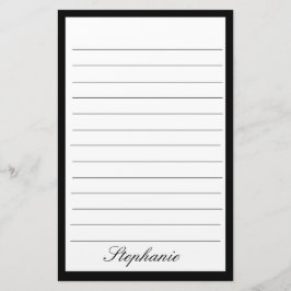 Schwarz-weiße Zeilenumbrüche Monogrammnamen benutz Briefpapier
