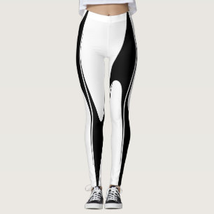 Schwarz-weiße zeitgenössische Designer-Tänzer-A Leggings