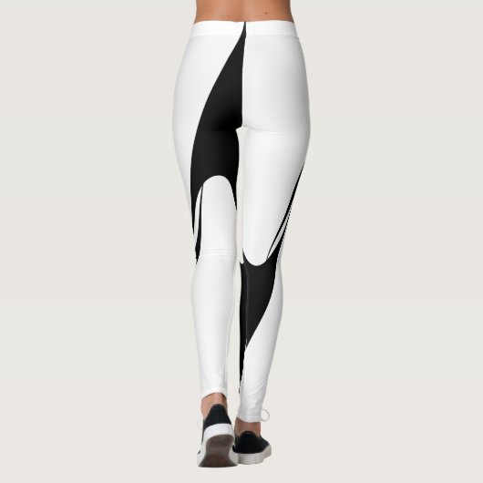 Schwarz-weiße zeitgenössische Designer-Tänzer-Art Leggings (Rückseite)