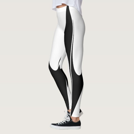 Schwarz-weiße zeitgenössische Designer-Tänzer-Art Leggings (Links)