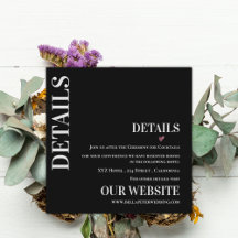 Schwarz-weiße zeitgenössische Hochzeitdetails