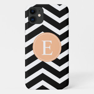 Schwarz-weiße Zickzack Orange Case-Mate iPhone Hülle