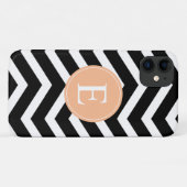 Schwarz-weiße Zickzack Orange Case-Mate iPhone Hülle (Rückseite (Horizontal))