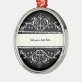 Schwarz-weiße Ziergegenstände Ornament Aus Metall (Links)