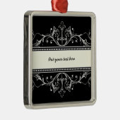 Schwarz-weiße Ziergegenstände Ornament Aus Metall (Rechts)