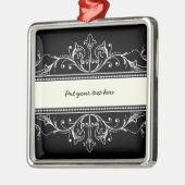 Schwarz-weiße Ziergegenstände Ornament Aus Metall (Links)