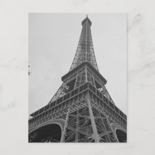 Schwarz-weißen Eiffelturm in Paris Postkarte