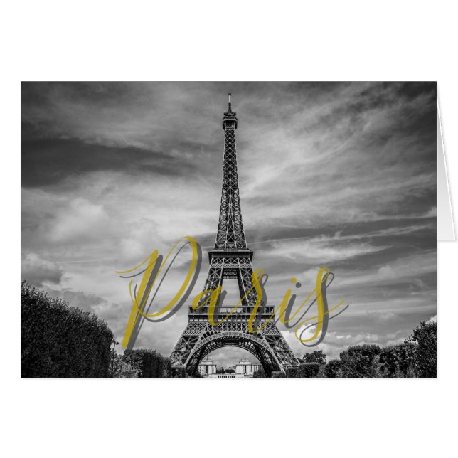 Schwarz-weißen Eiffelturm Paris Frankreich (Vorderseite (Horizontal))