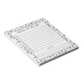 Schwarz-weißen Musiknote, die Personalisiert sind, Notizblock