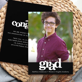 Schwarz-weißer Abschluss 1 Foto Moderne Typografie Ankündigung