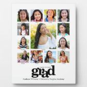 Schwarz-weißer Abschluss K-12 FotoCollage Moderne Fotoplatte (Vorderseite)