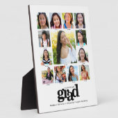 Schwarz-weißer Abschluss K-12 FotoCollage Moderne Fotoplatte (Seite)