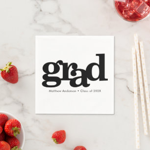 Schwarz-weißer Abschluss Typografie Serviette