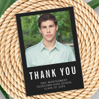 Schwarz-weißer Abschluss Vielen Dank Foto Dankeskarte