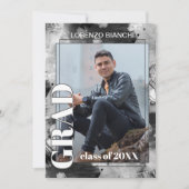 Schwarz-weißer Abstrakter Abschluss Ankündigung (Vorderseite)