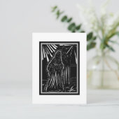 Schwarz-weißer abstrakter Nativity-religiöses Feiertagspostkarte (Stehend Vorderseite)