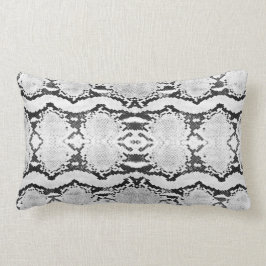 Schwarz-weißer Acid Wash Boa Constrictor Snakeskin Lendenkissen