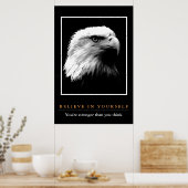 Schwarz-weißer Adler Motivierend an sich selbst gl Poster (Küche)