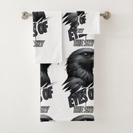 Schwarz-weißer Adlerink Stroke Badhandtuch Set