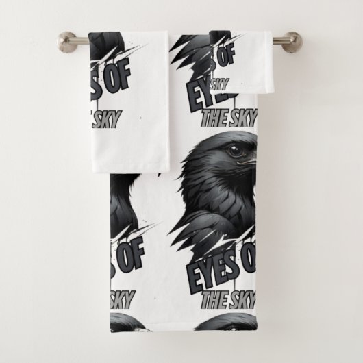 Schwarz-weißer Adlerink Stroke Badhandtuch Set (Insitu)