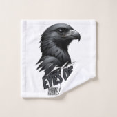 Schwarz-weißer Adlerink Stroke Badhandtuch Set (Waschlappen)