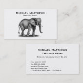 Schwarz-weißer afrikanischer Elefant Visitenkarte (Vorne/Hinten)