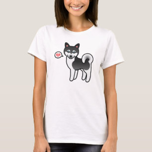 Schwarz-weißer Alaskan Klee Kai Hundeliebe T-Shirt