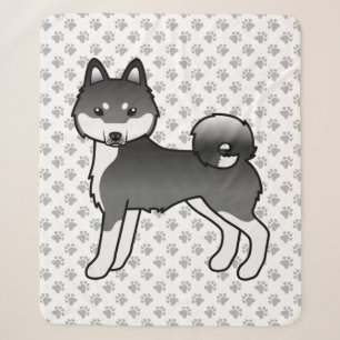 Schwarz-weißer Alaskan Klee Kai süßer Cartoon-Hund Sherpadecke