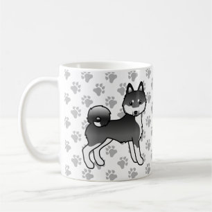 Schwarz-weißer Alaskan Klee Kai, süßer Hund & Pfot Kaffeetasse