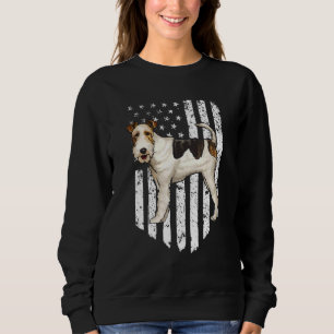 Schwarz-weißer amerikanischer Flag Wire Fox Terrie Sweatshirt