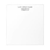 Schwarz-weißer Anwalt im Juristenprofil Notizblock (Vorderseite)