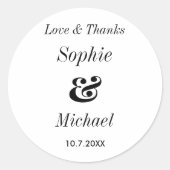 Schwarz-weißer Aufkleber für die Braut (Vorderseite)