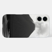 Schwarz-weißer ausbrechender Vulkan Case-Mate iPhone Hülle (Rückseite (Horizontal))