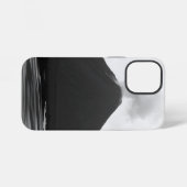 Schwarz-weißer ausbrechender Vulkan iPhone Hülle (Rückseite (Horizontal))
