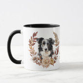 Schwarz-weißer Australischer Schäferhund Herbstrea Tasse (Links)