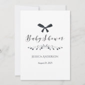 Schwarz-weißer Baby Bow, der die Mama als bestes S Einladung (Rückseite)