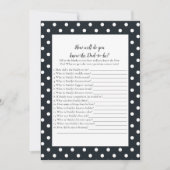 Schwarz-weißer Baby Bow, der Vater als bestes Spie Einladung (Vorderseite)