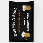 Schwarz-weißer Bachelor-Party-Hintergrund Banner (Vertikal)