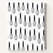 Schwarz-weißer Ballon Whisk Muster Rezept Notizblock (Rückseite)