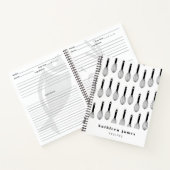 Schwarz-weißer Ballon Whisk Muster Rezept Notizblock (Innenseite)