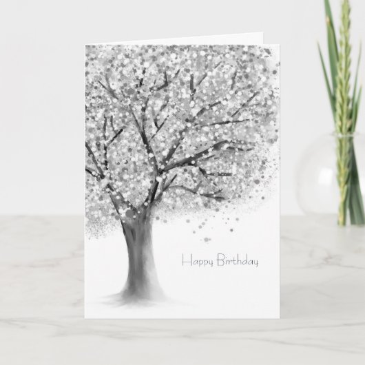 Schwarz-weißer Baum abstrakt Karte (Vorderseite)