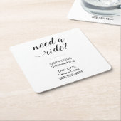 Schwarz-weißer Bedarf für Hochzeitsfahrten Rechteckiger Pappuntersetzer (angewinkelt)