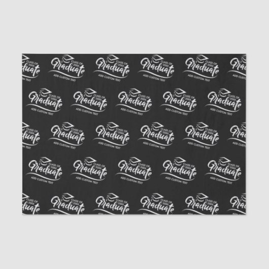 Schwarz-weißer benutzerdefinierter Abschluss für G Seidenpapier (Vorderseite)