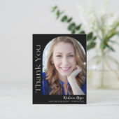 Schwarz-weißer benutzerdefinierter moderner Foto A Dankeskarte (Stehend Vorderseite)