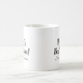Schwarz-weißer, benutzerdefinierter Skripttext der Kaffeetasse (Mittel)