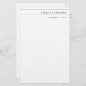 Schwarz-weißer Berater Rechtsanwalt Briefpapier (Vorne/Hinten)