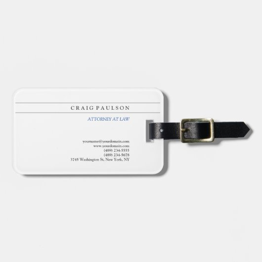 Schwarz-weißer Berater Rechtsanwalt Gepäckanhänger (Vorderseite horizontal)